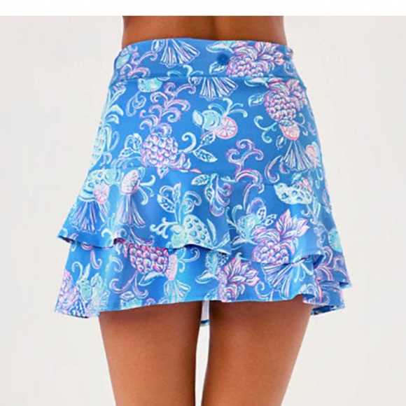 NWT LILLY PULITZER UPF 50+ Romana High Rise Skort- Blue Citrus Crush SIZE S - Picture 2 of 7